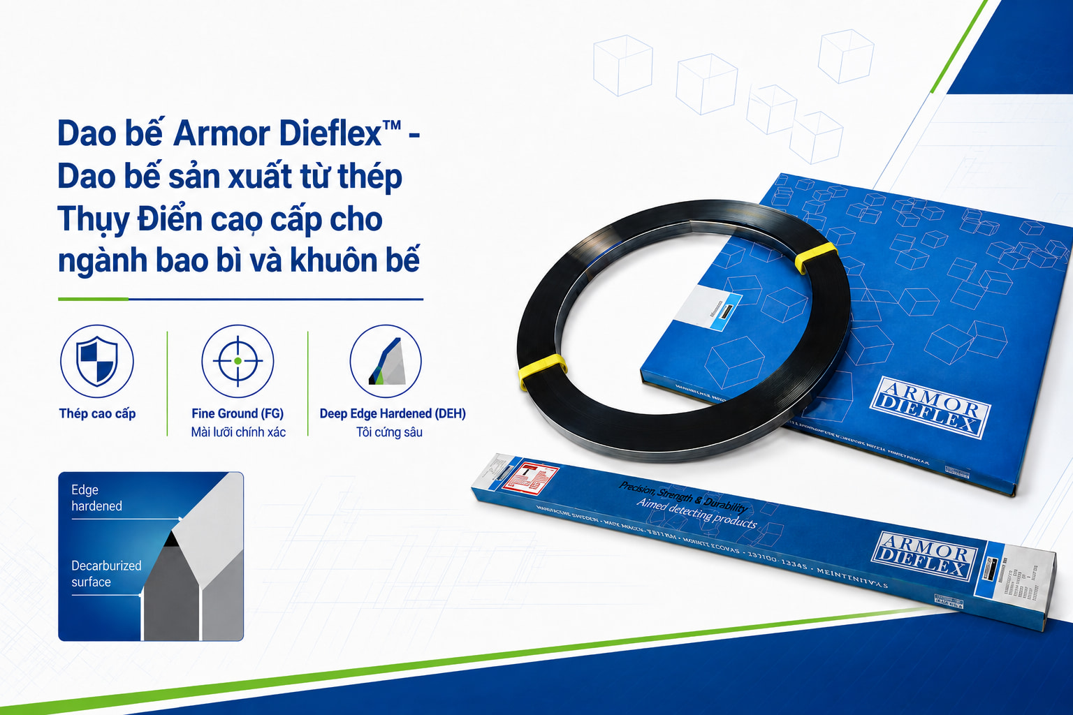 Dao bế Armor Dieflex™ – Dao bế sản xuất từ thép Thụy Điển cao cấp cho ngành bao bì và khuôn bế